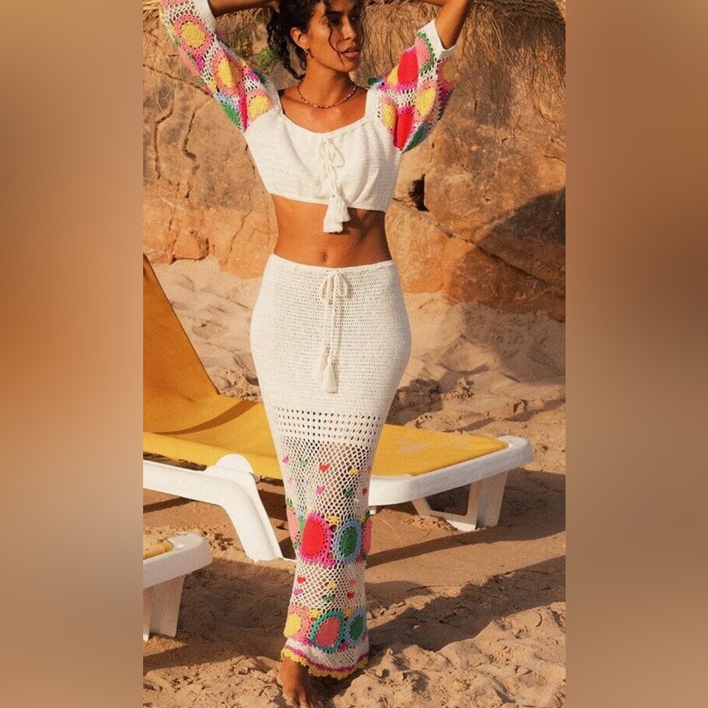 Spell Multicolor Crochet Skirt